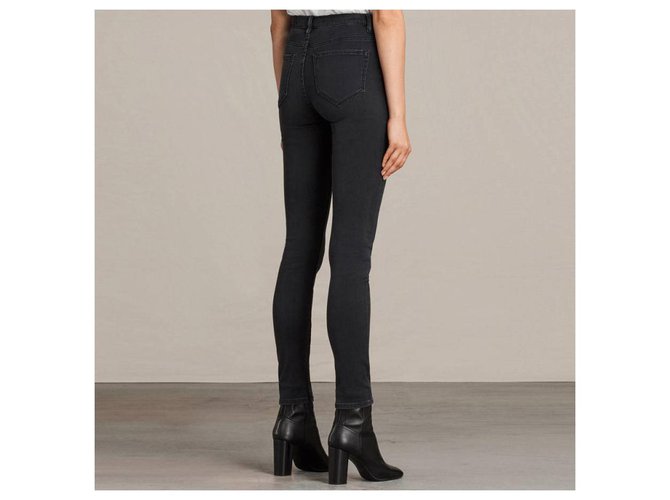 All Saints Vaqueros pitillo gris oscuro W24 l29 - vista 3