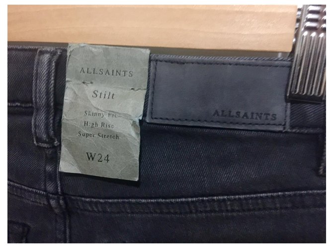 All Saints Vaqueros pitillo gris oscuro W24 l29 - vista 6