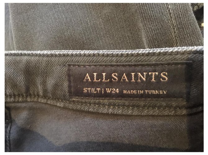 All Saints Vaqueros pitillo gris oscuro W24 l29 - vista 7