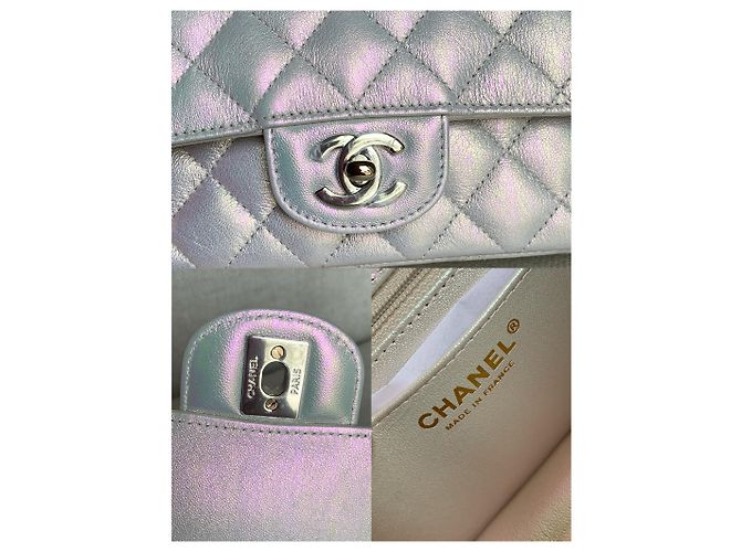 Chanel Iridescente Ivory Classic Mini Aba Simples Acolchoada Branco - vista 7