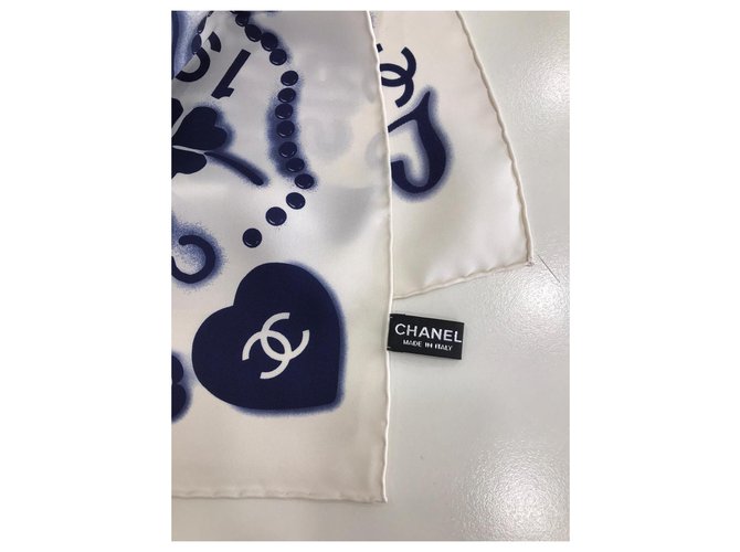 Bufanda de seda de chanel Blanco roto - vista 2
