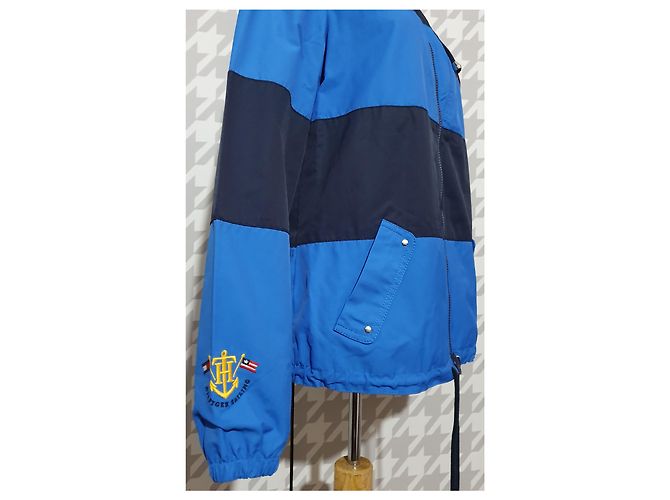 Giacca Tommy Hilfiger blu in cotone e nylon - vista 3