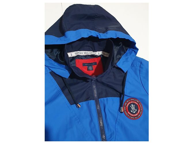 Giacca Tommy Hilfiger blu in cotone e nylon - vista 6