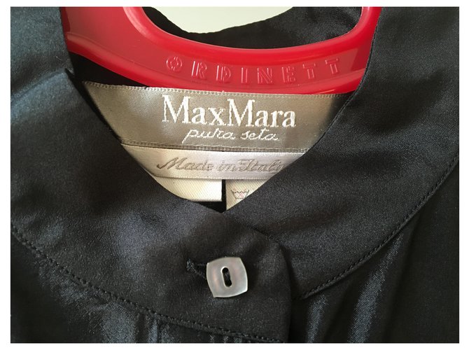 Camicia in seta nera Max Mara Nero - vista 3