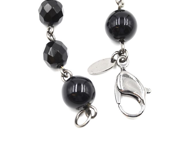 Chanel Black Grey CC Bead Pearl foderato singola collana Multicolore - vista 10