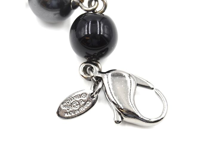 Chanel Black Grey CC Bead Pearl foderato singola collana Multicolore - vista 11