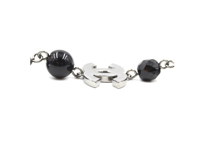 Chanel Black Grey CC Bead Pearl foderato singola collana Multicolore - vista 8