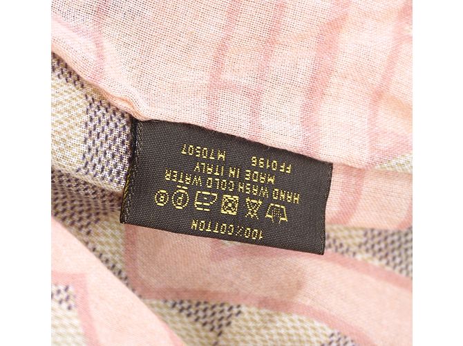Bufanda / abrigo de algodón tahitienne rosa Damier Azur de Louis Vuitton - vista 11