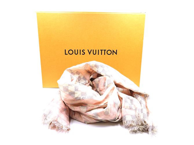 Bufanda / abrigo de algodón tahitienne rosa Damier Azur de Louis Vuitton - vista 4