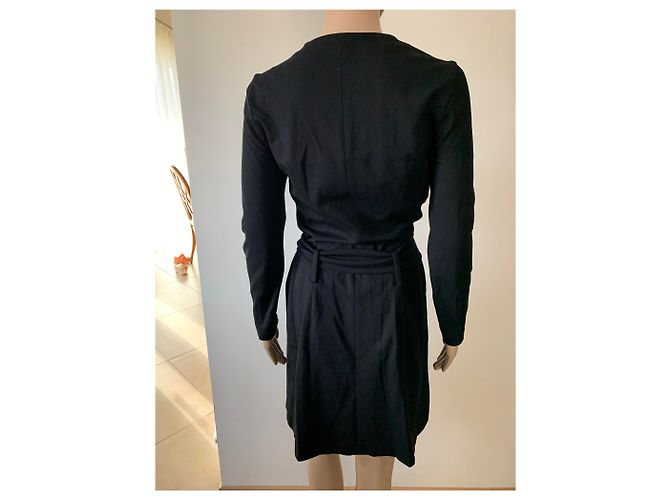 Autre Marque Stefanel Kleid Schwarz Viscose Größe M - Ansicht 3