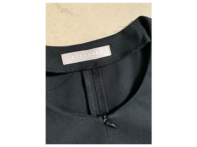 Autre Marque Stefanel Kleid Schwarz Viscose Größe M - Ansicht 4