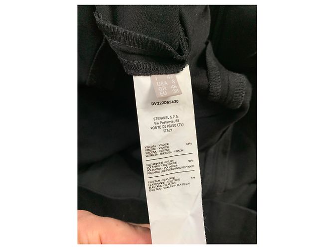 Autre Marque Stefanel Kleid Schwarz Viscose Größe M - Ansicht 5
