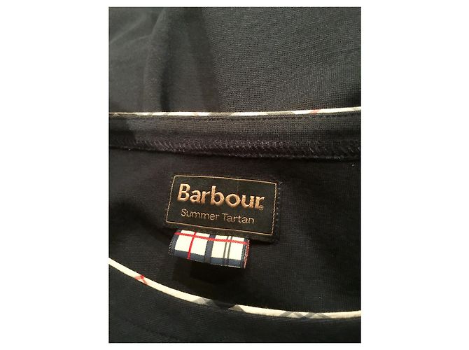 Barbour Sommer Tartan Pullover Marineblau - Ansicht 5