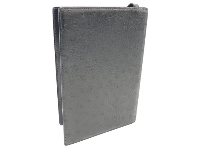 Hermès HERMES AGENDA GM IN STRUZZO BLU MARINO Blu navy - vista 4