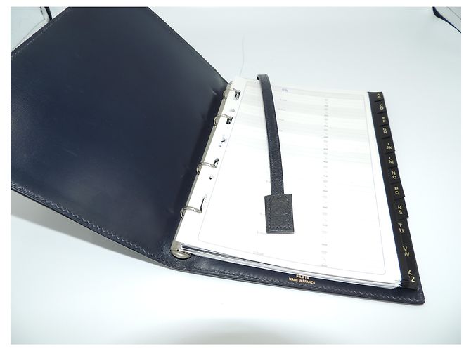 Hermès HERMES AGENDA GM IN STRUZZO BLU MARINO Blu navy - vista 6