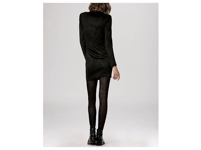 Maje Kory Kleid Schwarz Polyester Wildledereffekt - Ansicht 3