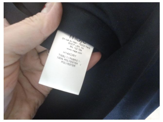 Maje Kory Kleid Schwarz Polyester Wildledereffekt - Ansicht 4