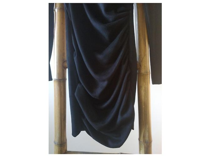 Maje Kory Kleid Schwarz Polyester Wildledereffekt - Ansicht 5
