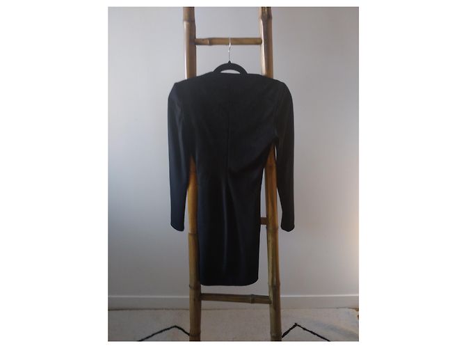 Maje Kory Kleid Schwarz Polyester Wildledereffekt - Ansicht 7
