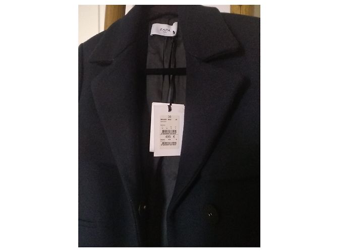 Abrigo de lana Zapa azul marino Talla 36 - vista 2