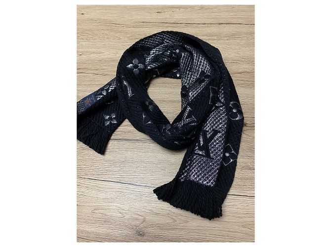 Sciarpa Louis Vuitton Logomania Shine nera Nero - vista 3