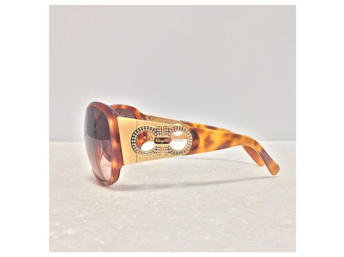 Salvatore Ferragamo Super glam rétro suglasses Hellbraun - Ansicht 12
