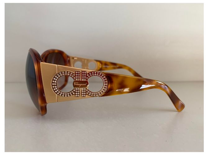 Salvatore Ferragamo Super glam rétro suglasses Hellbraun - Ansicht 3