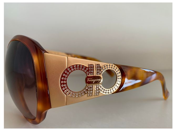 Salvatore Ferragamo Super glam rétro suglasses Hellbraun - Ansicht 4