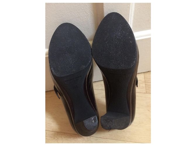 Sapatos Slingback Sergio Rossi em Couro Envernizado Berinjela Ameixa - vista 5