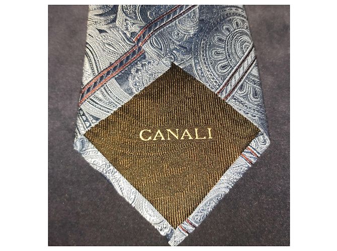 CANALI / BLUE SILK TIE MIT TEXTURED EFFECT / NEU MIT LABEL CANALI LABEL Hellblau - Ansicht 3