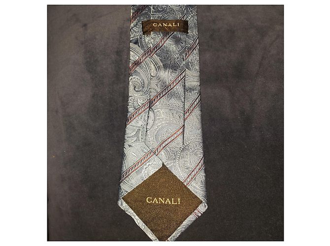 CANALI / BLUE SILK TIE MIT TEXTURED EFFECT / NEU MIT LABEL CANALI LABEL Hellblau - Ansicht 4