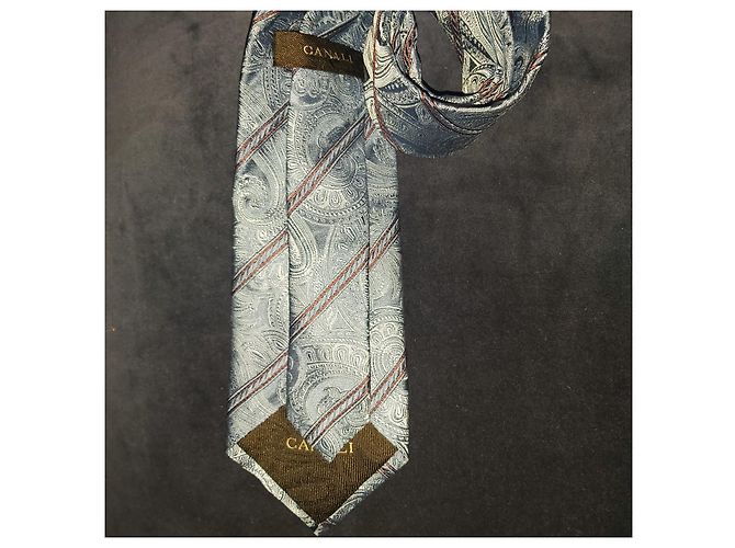 CANALI / BLUE SILK TIE MIT TEXTURED EFFECT / NEU MIT LABEL CANALI LABEL Hellblau - Ansicht 6