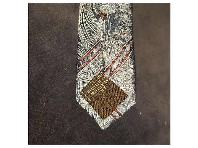 CANALI / BLUE SILK TIE MIT TEXTURED EFFECT / NEU MIT LABEL CANALI LABEL Hellblau - Ansicht 7