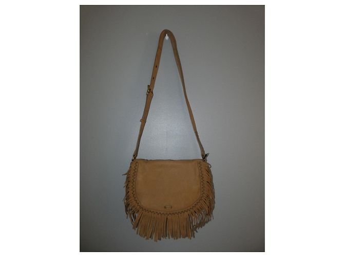 Borsa a tracolla Ikks in pelle di vitello sabbia Marrone Beige Marrone chiaro - vista 3