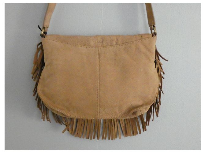 Borsa a tracolla Ikks in pelle di vitello sabbia Marrone Beige Marrone chiaro - vista 6