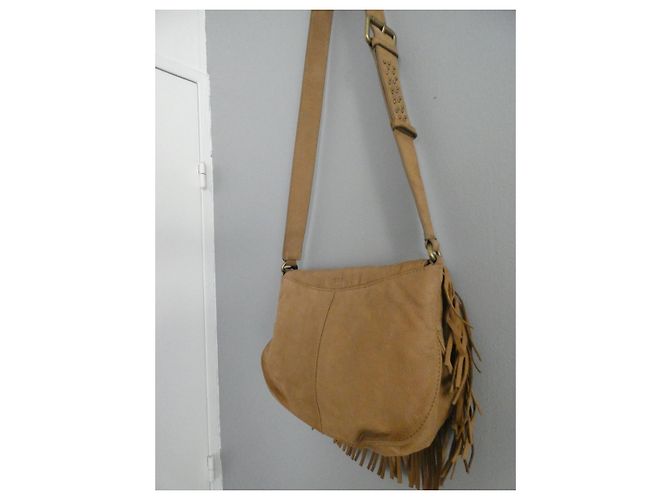 Borsa a tracolla Ikks in pelle di vitello sabbia Marrone Beige Marrone chiaro - vista 9