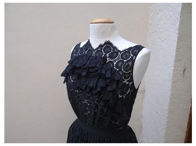 Vestido Nina Ricci negro de algodón Talla 38 - vista 4