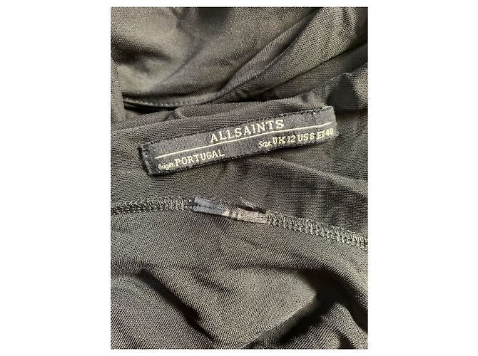 All Saints Kleid aus schwarzer Viskose - Ansicht 4