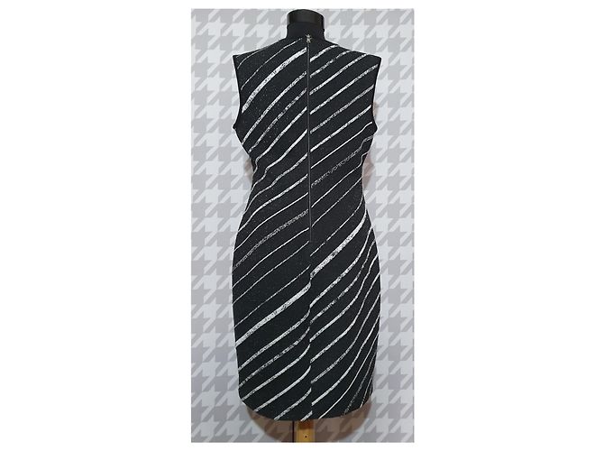 Dkny Gestreiftes Kleid Schwarz Weiß - Ansicht 3