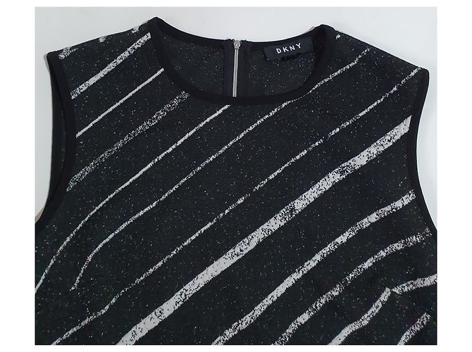 Dkny Gestreiftes Kleid Schwarz Weiß - Ansicht 4
