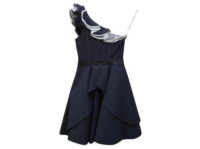 Karen Millen Kleid Schwarz Seide Größe 36 - Ansicht 2