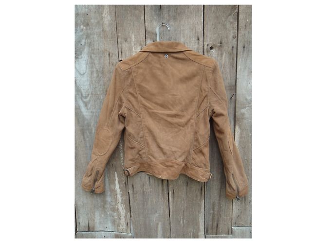 Schott Damen Bikerjacke Sommerversion t L. Beige - Ansicht 5