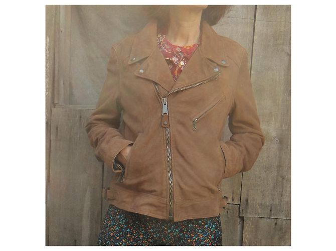 Schott Damen Bikerjacke Sommerversion t L. Beige - Ansicht 8