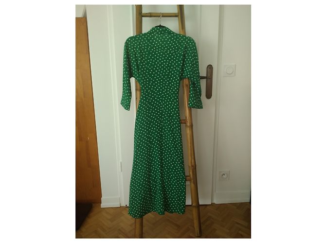 Whistles VESTIDO LAZO SELMA SPOT ABSTRACT Verde - vista 2