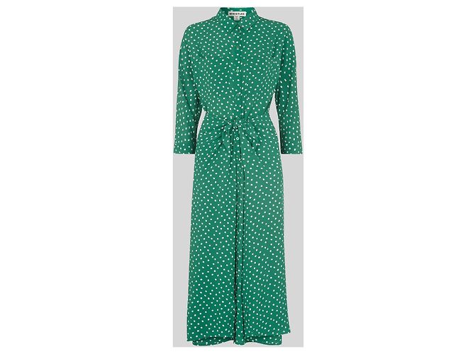 Whistles VESTIDO LAZO SELMA SPOT ABSTRACT Verde - vista 3