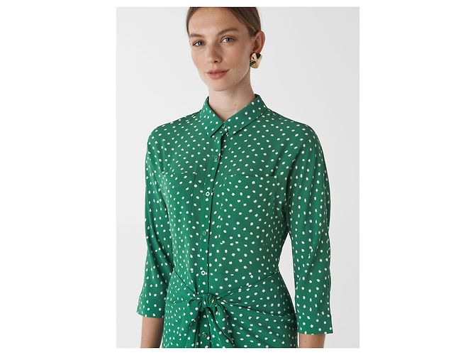 Whistles VESTIDO LAZO SELMA SPOT ABSTRACT Verde - vista 4