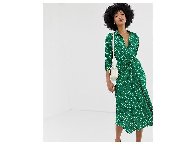 Whistles VESTIDO LAZO SELMA SPOT ABSTRACT Verde - vista 7
