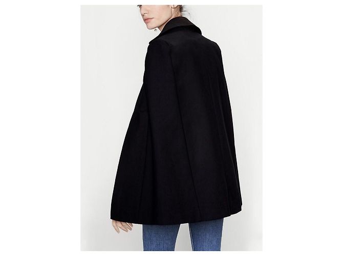 Maje Gady Gabardina con Capa Negra de Algodón Negro - vista 5