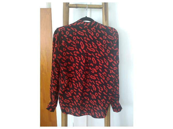 Camicetta Bel Air in seta con stampa rossa e nera Multicolore - vista 2