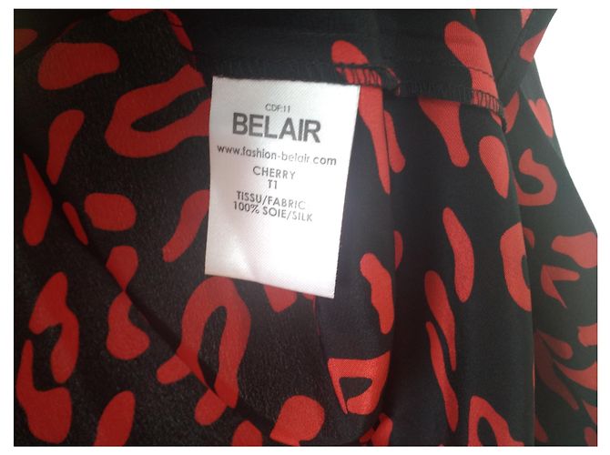 Camicetta Bel Air in seta con stampa rossa e nera Multicolore - vista 3